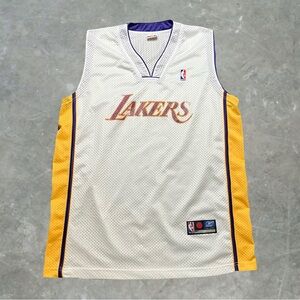 Vintage Reebok Los Angeles Lakers NBA Basketball Jersey Mens Size XL White Y2K